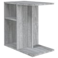 Miniatyrbillede 1 af 6: Side table for sofa end with storage compartments 50 x 30 x 50 cm engineered wood gray DEC032531 kastanj