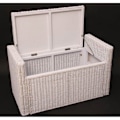 Miniatyrbillede 4 af 4: Banc bænksæde / opbevaringskiste i hvid rattan BAN04018