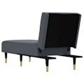 Miniatyrbillede 4 af 6: Meridienne chaise longue til indendørs tre konvertible positioner i mørkegrå velour DEC026186 Grå