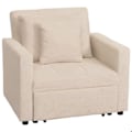 Miniatyrbillede 1 af 6: Sofa seng, ekstra seng, afslapningsstol med justerbart ryglæn, soveflade 197x100 cm, stof i fløjl, creme beige 04_0006252 Beige