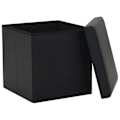 Miniatyrbillede 3 af 6: Tabouret sidde opbevaringspuf i sort PVC DEC026352 Svart