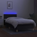 Miniatyrbillede 3 af 6: Sengebund - TDL - 80x200cm - Sort stof - LED - 1 plads Svart