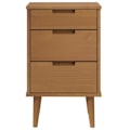 Miniatyrbillede 2 af 6: Nattøj med 3 skuffer 40 x 35 x 65 cm i brun fyrretræ DEC034151 kastanj