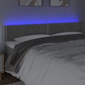 Miniatyrbillede 3 af 4: Sengegavl tilbehør til soveplads, møbel til LED 200 x 5 x 78/88 lys grå fløjl