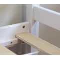 Miniatyrbillede 2 af 3: Lys enkeltseng til 1 person 90 x 200 i hvidt træ med lameller Vit