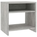 Miniatyrbillede 1 af 4: Natskab med åbent rum og hylde 40 x 30 x 40 cm grå ingeniørtræ DEC033976 kastanj