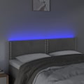 Miniatyrbillede 3 af 5: Hovedgærde til soveværelse møbel med LED 144 x 5 x 78/88 cm lys grå fløjl TDL0201397 Grå