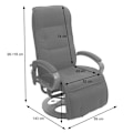 Miniatyrbillede 3 af 6: Afslapningsstol med massagefunktion i brun imiteret ruskind 04_0004339 kastanj