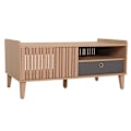 Miniatyrbillede 5 af 6: Sublim sofa bord med 2 opbevaringsrum og 1 skuffe i mangotræ 52 x 114 x 59 cm beige skuffe grå 04_0008455 Beige