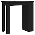 Miniatyrbillede 1 af 4: Multifunktionelt sidebord barbord med hylder 102 x 50 x 103,5 cm sort ingeniørtræ DEC036447 kastanj