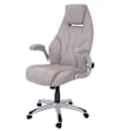 Miniatyrbild 1 av 4: Ergonomisk kontorsstol med hjul i taupe konstläder BUR04081