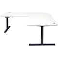 Miniatyrbillede 3 af 6: Hjørne skrivebord med elektrisk højdejustering 178 x 178 cm HDF hvid sort 04_0006024 Vit