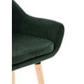 Miniatyrbillede 6 af 6: Bar lounge taburet x1 skandinavisk design med grøn fløjlssæde, træben og metalfodstøtte 10_0004911 kastanj