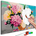 Miniatyrbillede 1 af 4: Mal en selv, malebog med numre, motiver af blomster i en vase 60 x 40.
