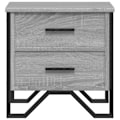 Pikkukuva 2 / 6: 2 kpl yöpöytiä, joissa kaksi laatikkoa 40 x 41 x 40 cm harmaata insinööripuuta ja metallia DEC035726 kastanj