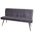 Pikkukuva 1 / 6: Ravintolapöytäsohva, jossa on tummanharmaa samettipäällinen ja metalli, 160 cm 04_0005856 Grå