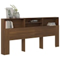 Miniatyrbillede 4 af 6: Hovedgærde - MDF - Brun - 220x19x103,5 cm - Integreret opbevaring - Moderne stil kastanj