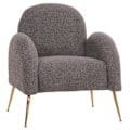 Miniatyrbillede 1 af 6: Retro grå fløjl loungestol med ekstra tyk polstring på 22 cm 04_0006859 Grå