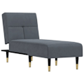 Miniatyrbillede 1 af 6: Meridienne chaise longue til indendørs tre konvertible positioner i mørkegrå velour DEC026186 Grå