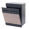 Miniatyrbild 3 av 6: Väggmonterad paketlåda med fack för paket, brevlåda i galvaniserat metall med trälook i antracit 04_0005919 kastanj