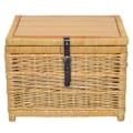 Miniatyrbillede 2 af 3: Bordbordskuffe i træ, stue lavt bord i beige rattan med opbevaringsplads