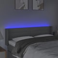 Miniatyrbillede 3 af 5: Hovedgærde til soveværelse møbel med LED 147 x 16 x 78/88 lys grå stof