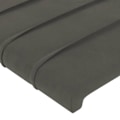 Miniatyrbillede 4 af 4: Hovedgærde - Ikke specificeret - 90x5x118/128 cm - Mørkegrå velour - Integreret LED - Moderne design Mörkgrå