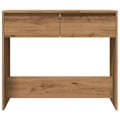Miniatyrbillede 2 af 6: Moderne konsol møbel til entreen, sidebord med skuffer 89 x 41 x 76,5 cm, ingeniørtræ, farve egetræ DEC031750 kastanj