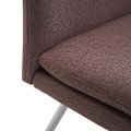 Miniatyrbillede 5 af 6: Banc af spisebordssofa, polstret bænk med ryg i brunt stof og børstet rustfrit stål, længde 160 cm 04_0005 kastanj