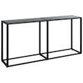 Miniatyrbillede 1 af 5: Konsolbord til stue 160 x 35 x 75,5 cm hærdet glas og sort stål DEC032120 Svart