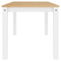 Pikkukuva 3 / 6: Moderni design-ruokapöytä 160 x 80 x 75 cm valkoista ja hunajapuun massiivipuuta DEC036901 Vit
