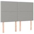 Miniatyrbillede 2 af 4: Hovedgærdet til seng med LED-møbel i soveværelse 144 x 5 x 118/128 lys grå stof