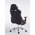 Miniatyrbillede 4 af 6: Gamer kontorstol med udtrækbarfodstøtte, vippefunktion i sort/rød PVC 10_0002746 Svart