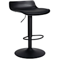 Miniatyrbillede 2 af 6: Barstol x2 med justerbar fodstøtte moderne design i sort PVC og sort metal 10_0004017 Metall