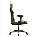 Miniatyrbillede 3 af 6: Kontor stol gamer med hjul og lændepude i sort og guld PVC DEC025905 Svart