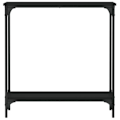 Miniatyrbillede 2 af 6: Entréemøbel konsolbord design elegant 75 x 22,5 x 75 cm ingeniørtræ og sort metal DEC032147 kastanj