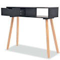 Miniatyrbillede 2 af 6: Moderne entrekonsol møbel med skuffe 80 x 30 x 72 cm MDF sort DEC031738 Svart