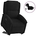 Miniatyrbillede 2 af 6: Fauteuil relax TV med elektrisk løftfunktion meget komfortabel i sort velour DEC028513 Svart