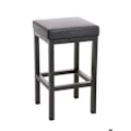 Miniatyrbillede 1 af 3: Barstol x1 med fodstøtte, enkelt design, sædehøjde 80 cm i sort PVC og støtte i sort metal 10_0005406 Metall