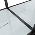 Miniatyrbillede 5 af 6: Funktionsdygtig indgangskonsolbord i stil 160 x 35 x 75,5 cm, hærdet glas i hvid marmorudseende og stål DEC031703 Vit