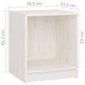 Pikkukuva 6 / 6: 2 kpl yöpöytiä avoimella lokeroilla 35,5 x 33,5 x 41,5 cm valkoista mäntyä DEC034856 Vit