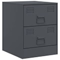 Pikkukuva 3 / 6: 2 kpl yöpöytiä laatikoilla 34,5 x 39 x 44 cm antrasiitti teräs DEC034817 Flerfärgad