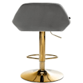 Pikkukuva 5 / 6: Baari stool x1, kullattu jalat kaareva kultainen metallijalka, harmaa sametti-istuin 10_0004542 Grå