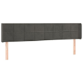Miniatyrbillede 2 af 4: Hovedgavl - Ikke specificeret - 163x16x78/88 cm - Mørkegrå velour - Integreret LED - Moderne design Mörkgrå