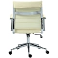 Miniatyrbillede 3 af 6: Ergonomisk design kontorstol i ægte læder creme og krom metal 10_0002564 Grädde