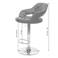 Miniatyrbillede 2 af 6: Barstol med ryg i grå sort PVC, drejelig x1 04_0005282 Grå