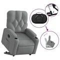 Miniatyrbillede 5 af 6: Lænestol med komfortabel polstring, TV-recliner med elektrisk løftefunktion i lys grå stof DEC027908 Grå