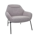 Pikkukuva 2 / 6: Lounge-tilatuoli rentoutumiseen, ylimääräinen kokoinen, vaaleanharmaasta boucle-kankaasta ja metallista 04_0006854 Grå
