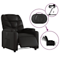 Miniatyrbillede 4 af 6: Fauteuil relax TV med elektrisk tilbagelægningsfunktion, meget komfortabel i sort PVC DEC028466 Svart