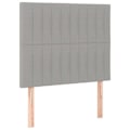 Miniatyrbillede 1 af 6: Sengehoved tilbehør til soveværelse møbel i 2 dele 100 x 5 x 78/88 cm lys gråt stof TDL0206453 Grå